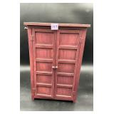 Burgundy Wooden Apothecary Spice Cabinet with...