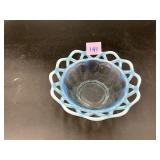 Imperial Glass Katy Blue Lace Edge Opalescent...