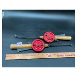 Vintage Ice Fishing Rod & Reel Combo Lot (2) ...