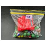 Vintage Glass Marble & Metal Jacks Lot - s...