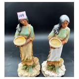 Homco 1980 Native American Woman Figurines with...
