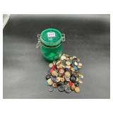 Mixed Button Lot w/ Jar ? Plastic, Metal, Shank...