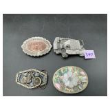 Belt Buckle Lot ? Mexico Abalone, Motorcycle,...