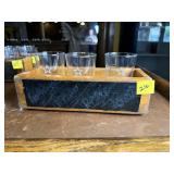 LBC Wooden Beer Flight Set with Glasses