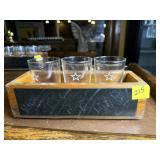 LBC Wooden Beer Flight Set with Glasses