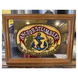 Framed Anchor Steam Beer Mirror Sign