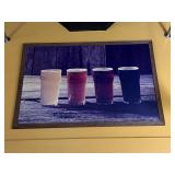 Framed Four Beer Glasses Wall Print