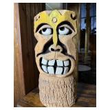 Carved Tiki-Style Wood Sculpture