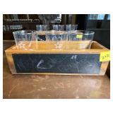 LBC Wooden Beer Flight Set with Glasses