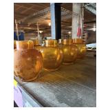Amber Glass Hurricane Globes (8)