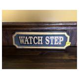 'Watch Step' Wooden Safety Sign