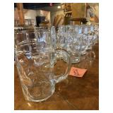 Dimpled Glass Beer Mugs - Lot of 10