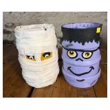 Halloween Mummy & Frankenstein Painted Mini Kegs
