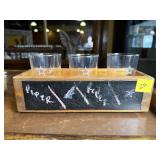 LBC Wooden Beer Flight Set with Glasses