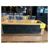 LBC Wooden Beer Flight Set with Glasses