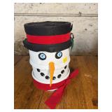 Snowman Decorated Mini Beer Keg Decor