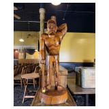 Carved Wooden Purdue Pete Mascot Statue