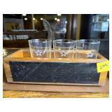 LBC Wooden Beer Flight Set with Glasses