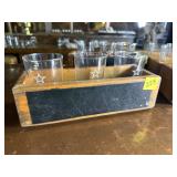 LBC Wooden Beer Flight Set with Glasses
