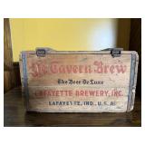 Antique Ye Tavern Brew Wooden Bottle Crate w/ Lid