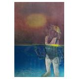 Nancy Hathaway 'Learning to Swim' Framed Pastel