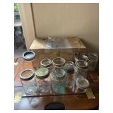 Assorted Mason Canning Jars & Box