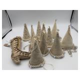 Victorian Boot Fabric Cone Ornament Collection