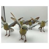 Spun Glass & Feather Finch Songbirds, 9pc