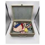 1950s Toy Suitcase Trunk with Handmade Doll Cloth
