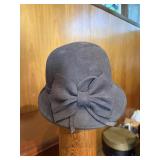 Dark Brown Wool Felt Cloche Hat