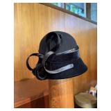 Fine Millinery by August  Black Wool Felt Cloche