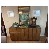 Henredon MCM Walnut Credenza & Mirror