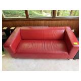 IKEA Klippan Red Leather Loveseat Sofa