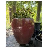 Oxblood Red Glazed Ceramic Garden Planter
