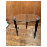 Round Glass-Top Accent Table