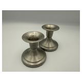 Norway Pewter Candle Holders Mid Century