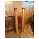 Pair 54' Solid Pine Pedestal Columns