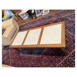 MCM Walnut Coffee Table w/ Stone Tiles
