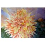 Nancy Hathaway 'Dahlia #1' Signed Watercolor