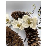 Faux Magnolia Blossoms & Sugar Pinecones Lot