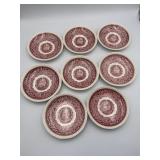 Franciscan Pink Vista Saucers in Quilted Case - 8p