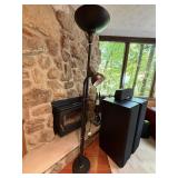 Metal Torchiere Floor Lamp with Adjustable Reading