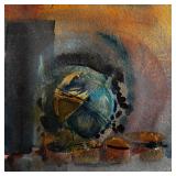 LuAnn Lamie Signed Abstract Mixed Media Artwork