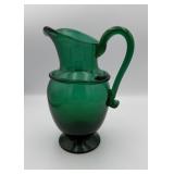 Emerald Green Blown Glass Pitcher