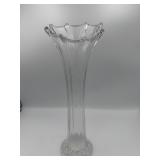 Vintage Clear Glass Trumpet Vase