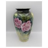 Antique Hand Painted Porcelain Rose Vase