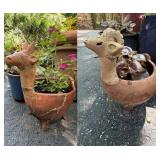 Terracotta Planters: 2 Mexican Folk Art Goat Pots