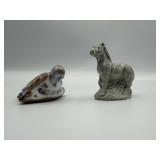 Wade Whimsies Zebra & Glazed Turtle Figurines