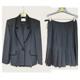 Dana Buchman Wool Skirt Suit Gray Sz 6P