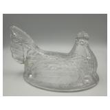Mosser Glass Clear Sitting Hen on Nest Lid Only